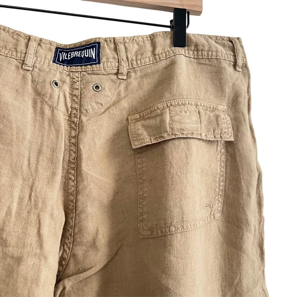 Vilebrequin Men's XXL 100% Linen Pants Camel 38x28 Altered Luxury Lightweight